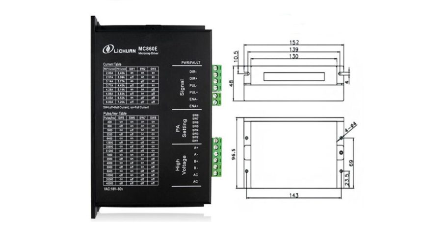 LICHUAN MICROSTEP DRIVE MC860E / STEPPER DRIVE – Servo Motors Pakistan