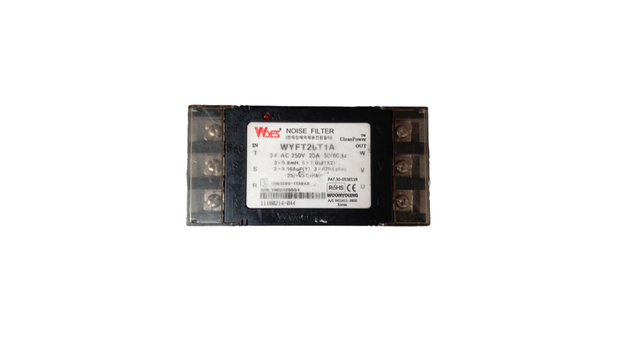 Wyes WYFT26T1A Noise Filter, manufactured by Woonyoung CleanPower in Korea Wyes WYFT26T1A Noise Filter, manufactured by Woonyoung CleanPower in Korea