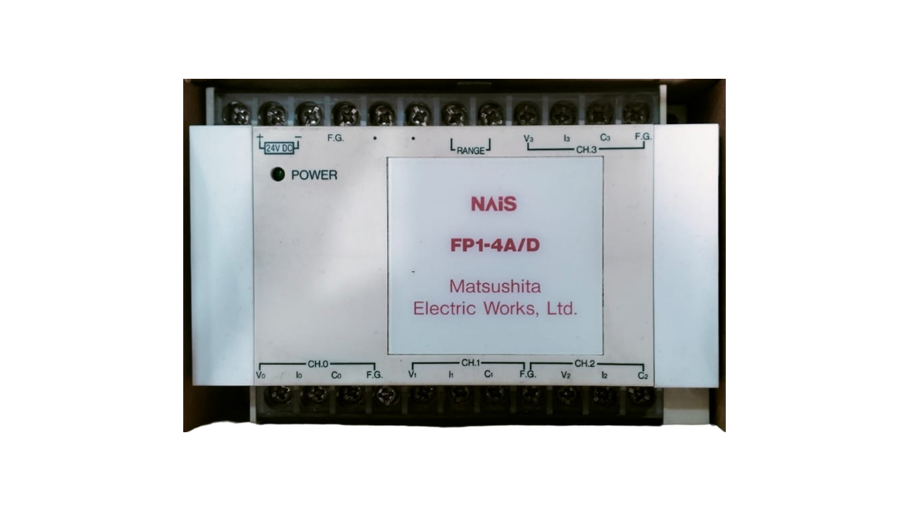 Panasonic (formerly Matsushita Electric Works NAiS) FP1-4A/D Programmable Logic Controller (PLC) A/D conversion unit