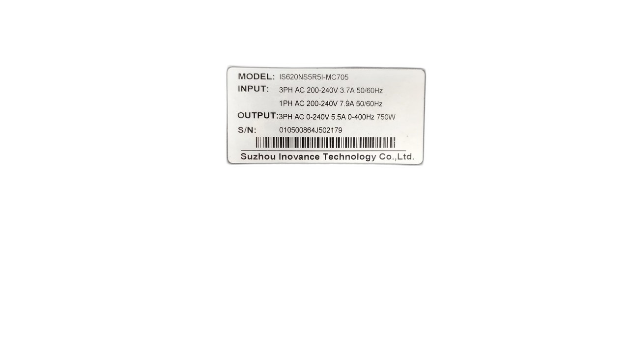 INOVANCE IS620NS5R5I-MC705 Servo Drive 3 PHASE 750 W 200-240V