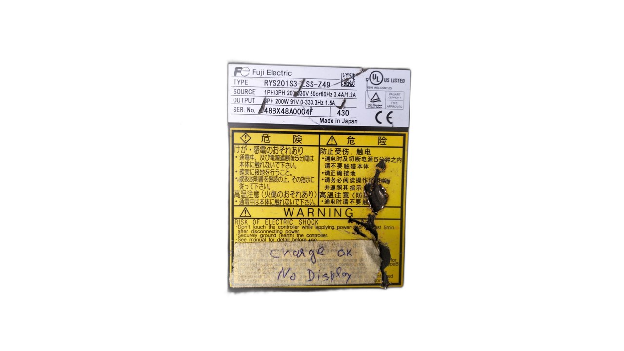 FUJI RYS201S3-LSS-Z49 (FALDIC) Servo Drive 200 W 200-230V