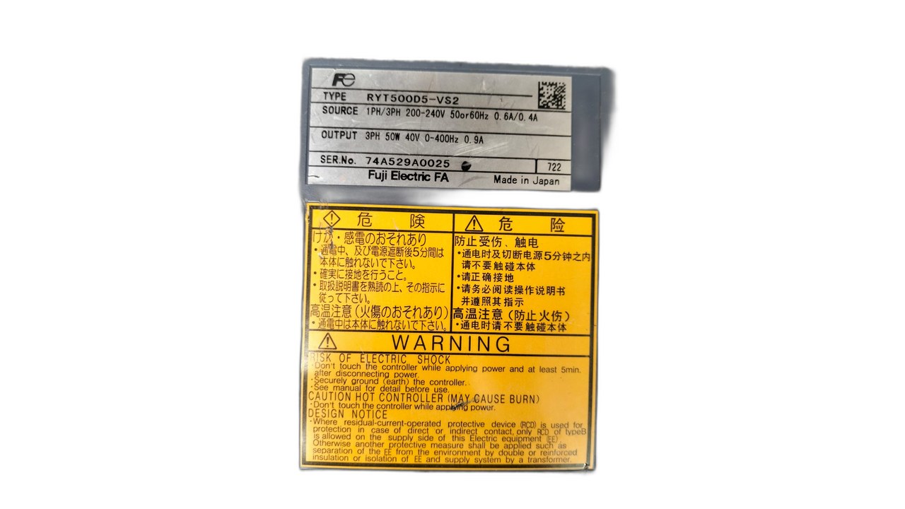 FUJI RYT500D5-VS2 (ALPHA 5 FALDIC) Servo Drive 50 W 200-230V