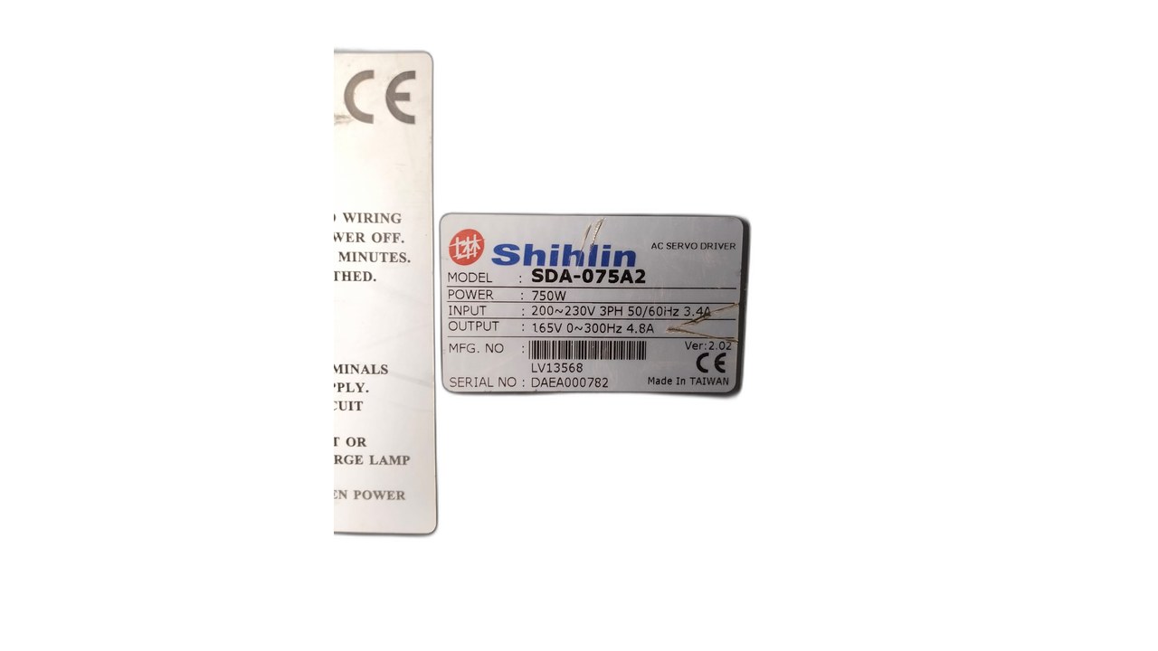 SHIHLIN SDA-075A2 Servo Drive 3 PHASE 750 W 200-230V