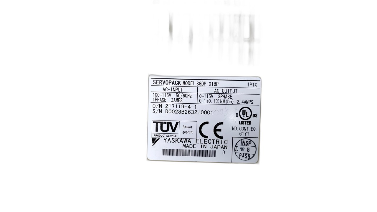 YASKAWA SGDP-01BP Servo Drive 3 PHASE 100 W 200-230V